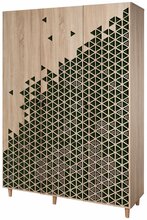 Riidekapp Kalune Design Mode 121, 135 x 52 x 192 cm, sonoma tamm/roheline