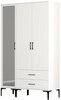 Riidekapp Kalune Design Kumsal RT, 47.5 x 120 x 201.4 cm, peegliga, valge