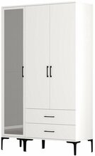 Riidekapp Kalune Design Kumsal RT, 47.5 x 120 x 201.4 cm, peegliga, valge