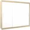 Riidekapp Adrk Furniture Antos 250, liugustega, 58 x 250 x 215 cm, valge/sonoma tamm