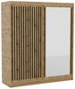 Riidekapp Adrk Furniture Delia 180, 180 x 60 x 205 cm, peegliga, pruun/must