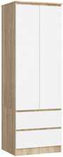 Riidekapp Akord Star K60, tamm/valge, 60 x 51.5 x 180 cm