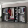Riidekapp Kalune Design Kale 4941, 52 x 315 x 190 cm, antratsiit