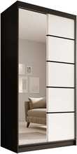 Riidekapp Adrk Furniture Laurencja 100, 100 x 58 x 200 cm, liugustega, must