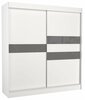 Riidekapp Adrk Furniture Batia 200, liugustega, 61 x 200 x 215 cm, valge/hall