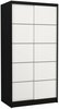 Riidekapp Adrk Furniture Riva 100, 100 x 58 x 200 cm, must, liugustega