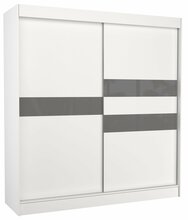 Riidekapp Adrk Furniture Batia 200, liugustega, 61 x 200 x 215 cm, valge/hall