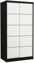Riidekapp Adrk Furniture Riva 100, 100 x 58 x 200 cm, must, liugustega