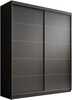 Riidekapp ADRK Furniture Hannah 180, liugustega, 180 x 58 x 215 cm, must