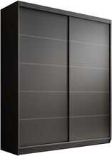 Riidekapp ADRK Furniture Hannah 180, liugustega, 180 x 58 x 215 cm, must