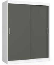 Riidekapp Akord 150 CLP, 60 x 150 x 200 cm, peegliga, valge/hall