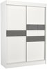 Riidekapp Adrk Furniture Batia 150, 150 x 61 x 215 cm, valge/hall, liugustega