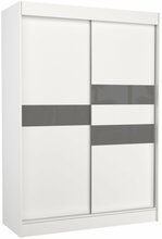 Riidekapp Adrk Furniture Batia 150, 150 x 61 x 215 cm, valge/hall, liugustega