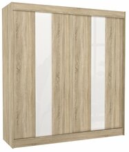 Riidekapp Adrk Furniture Karen, liugustega, 61 x 200 x 215 cm, tamme värvi