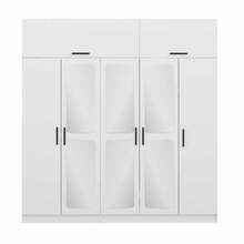 Riidekapp Kalune Design Kale 3096, 52 x 225 x 235 cm, peegliga, valge