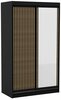 Riidekapp Adrk Furniture Delia 120, 120 x 60 x 205 cm, must/pruun, peegliga