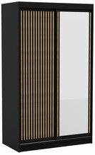 Riidekapp Adrk Furniture Delia 120, 120 x 60 x 205 cm, must/pruun, peegliga