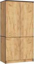Riidekapp Akord S90 4D CLP, 90 x 51 x 180 cm, pruun/tamm