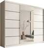 Riidekapp Adrk Furniture Etna 250, 250 x 215 x 58 cm, valge, liugustega