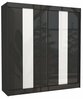 Riidekapp Adrk Furniture Karen, liugustega, 61 x 200 x 215 cm, must