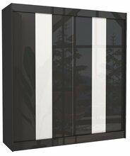 Riidekapp Adrk Furniture Karen, liugustega, 61 x 200 x 215 cm, must