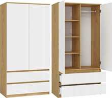 Riidekapp Topeshop Malwa SS-90, 90 x 50 x 180 cm, valge/artisan tamm