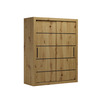 Liugustega riidekapp Adrk Furniture Morell 160, 160 x 64 x 200 cm, must/tamm