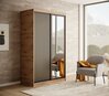 Liugustega riidekapp Adrk Furniture Delia 120, 120 x 205 x 60 cm, must/pruun