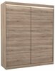 Riidekapp Adrk Furniture Lincoln 180, 58 x 180 x 215 cm, LED valgustusega, helepruun