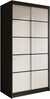 Riidekapp Adrk Furniture Verto 100, liugustega, must, 100 x 58 x 200 cm