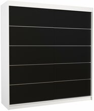 Liugustega riidekapp Adrk Furniture Esteva 200, 200 x 58 x 215 cm, valge/must