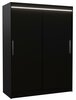 Riidekapp Adrk Furniture Denver 150, 58 x 150 x 200 cm, LED valgustusega, must
