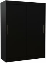 Liugustega riidekapp Adrk Furniture Denver 150, 58 x 150 x 200 cm, must