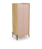 Riidekapp Halmar Mobius 2D, tamm/roosa