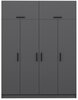 Riidekapp Kalune Design Kale 5173, 52 x 180 x 235 cm, antratsiit