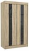 Riidekapp Adrk Furniture Karen, liugustega, 61 x 120 x 215 cm, tamm/must