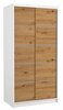 Riidekapp Adrk Furniture Riva 100, liugustega, 100 x 58 x 200 cm, pruun/valge