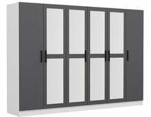 Riidekapp Kalune Design Kale 5065, 52 x 225 x 210 cm, peegliga, antratsiit