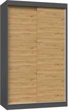 Riidekapp Top E Shop IGA 120, 61 x 120 x 200 cm, antratsiit/tamm