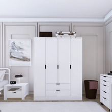 Riidekapp Hanah Home Duru, 4 ust, 140 x 182 x 45 cm, matt valge