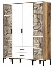 Riidekapp Kalune Design Kumsal PTP, 47.5 x 160 x 201.4 cm, valge/pähkel