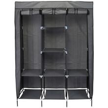 Tekstiilist riidekapp Saska Garden, 127 x 45 x 172 cm, tumehall