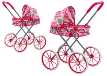 Nuku vanker Lean Toys, suured rattad, roosad mustrid