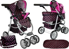 Nuku vanker Alice 2in1, must/roosa