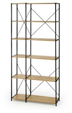 Riiul Halmar REG19, 90 x 30 x 190 cm, tamm/must