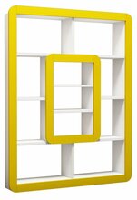 Riiul Kalune Design Orkide, 108.4 x 21.8 x 140 cm, valge/kollane
