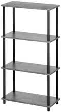 Riiul 4Living Granit, 60 x 30 x 110 cm, must/hall, 4 taset