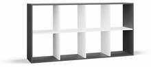 Riiul Top E Shop Malax 2X4, 30 x 147 x 75 cm, antratsiit/valge