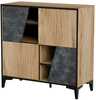 Raamaturiiul Cama Meble 4D OVO, 90 x 38 x 90 cm, tamm/betoon