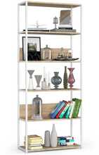 Riiul Akord Loft 80, 32 x 80 x 192 cm, valge/sonoma tamm